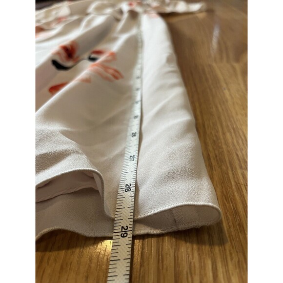 Aritzia Wilfred Cream Pink Floral Print Off Shoulder Flowy Mini Dress Si… - Picture 9 of 10